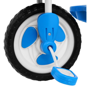 3-kołowy Rowerek dla dzieci Słonik Niebieski + Dźwięki + Daszek + Barierka + Podnóżek + Rączka + Schowek